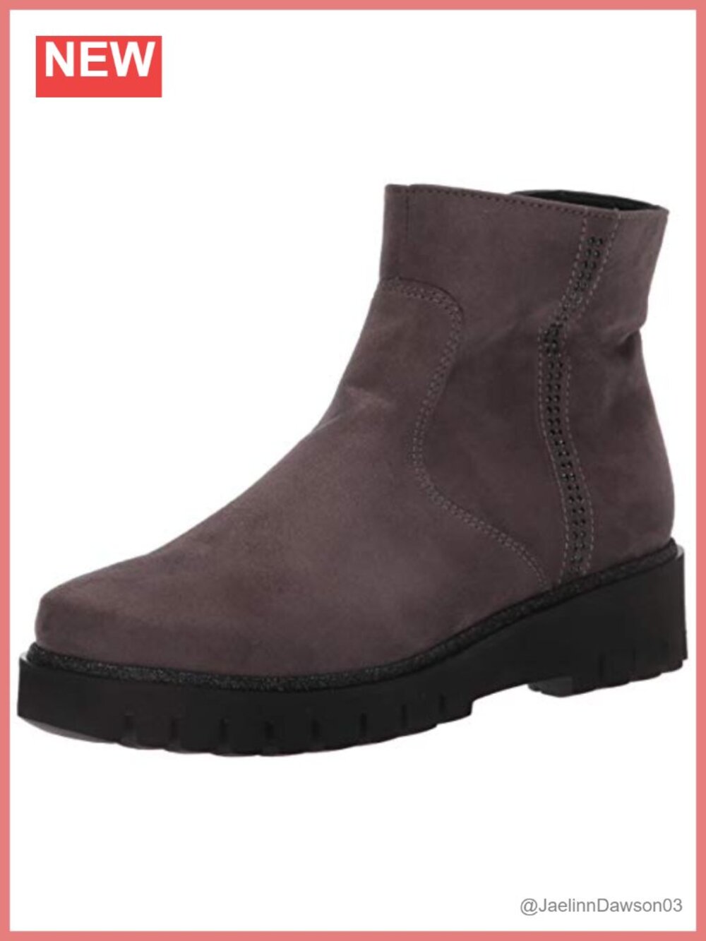 Leather Ankle Bootie Block Heel Side Zip Round Toe